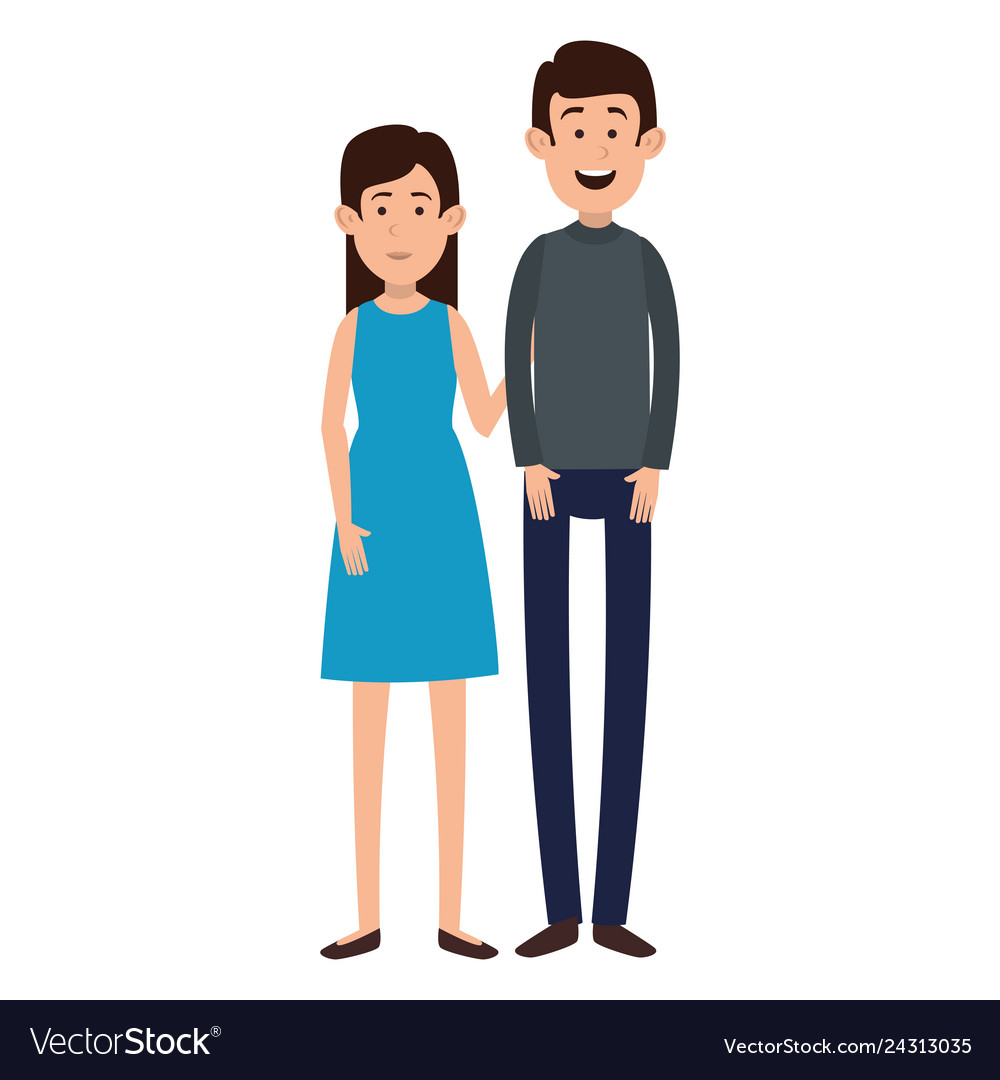 Couple avatar characters icons Royalty Free Vector Image