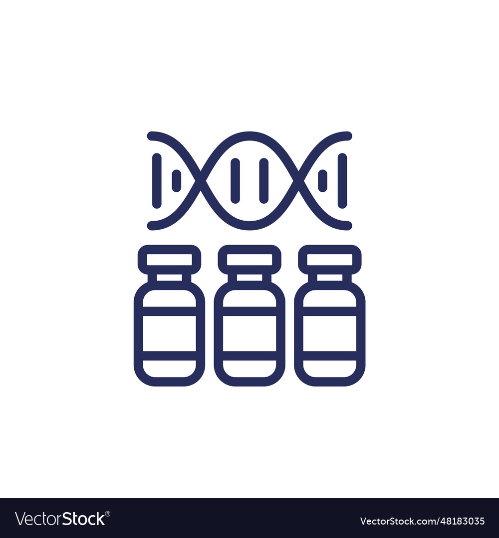 Gene therapy drugs line icon