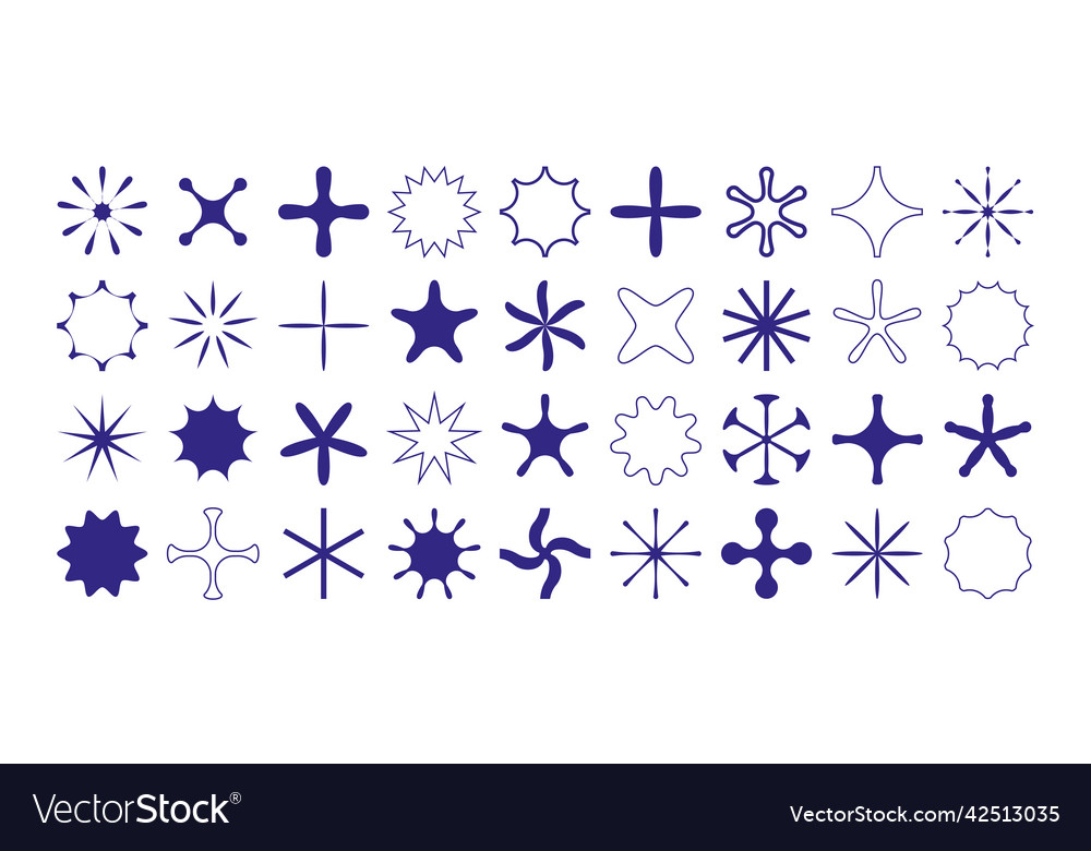 Set of simple abstract objects of flowers Vector Image