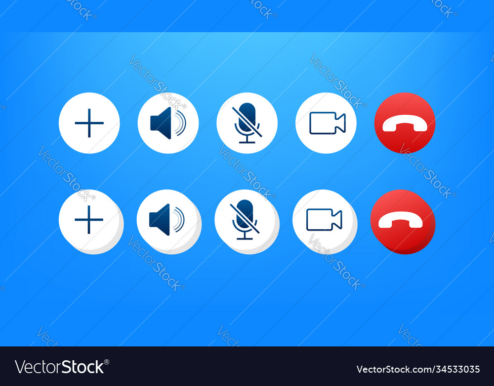 Set video call buttons web design Royalty Free Vector Image