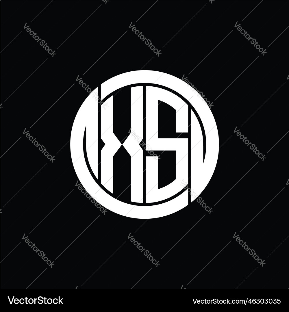 Xs logo monogram shield inside circle shape Vector Image