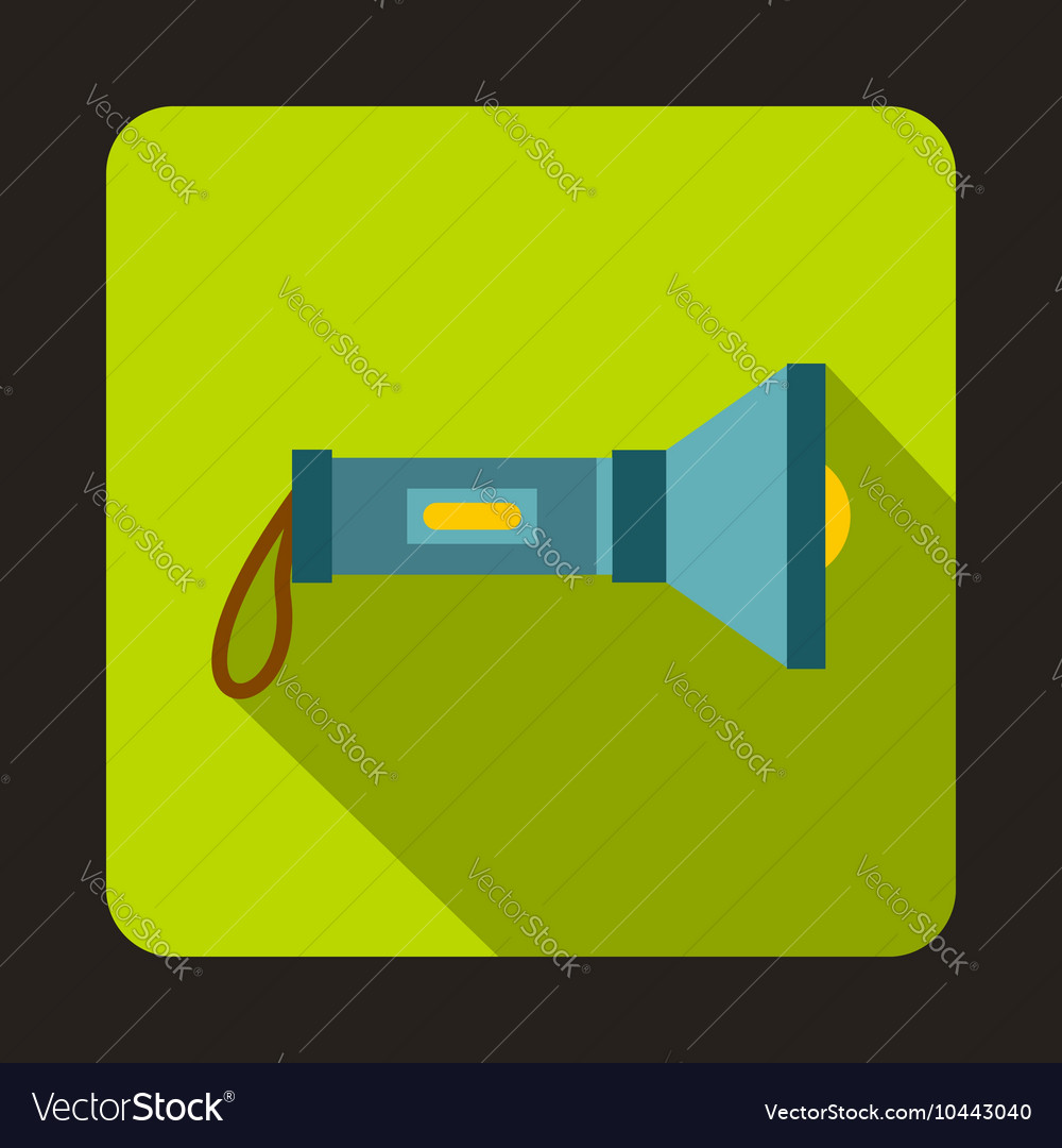 Flashlight icon flat style Royalty Free Vector Image