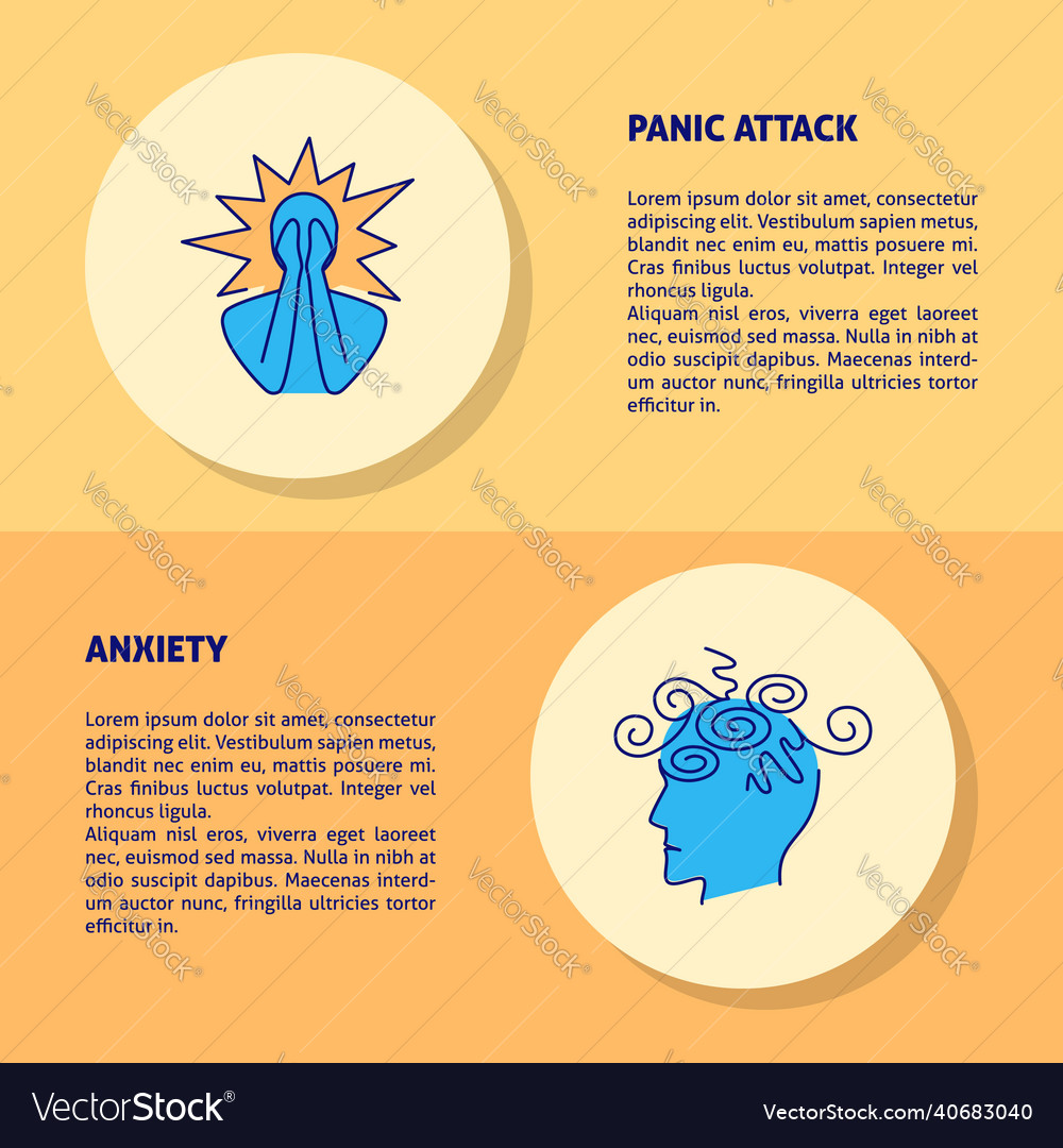 Flyers with panic attack and anxiety disorder Vector Image