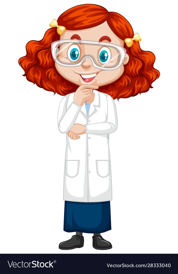 Girl in science gown on white background Vector Image