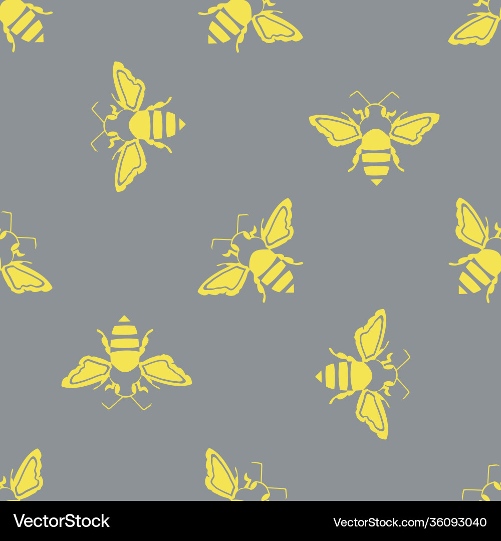 Honey bee seamless pattern background Royalty Free Vector