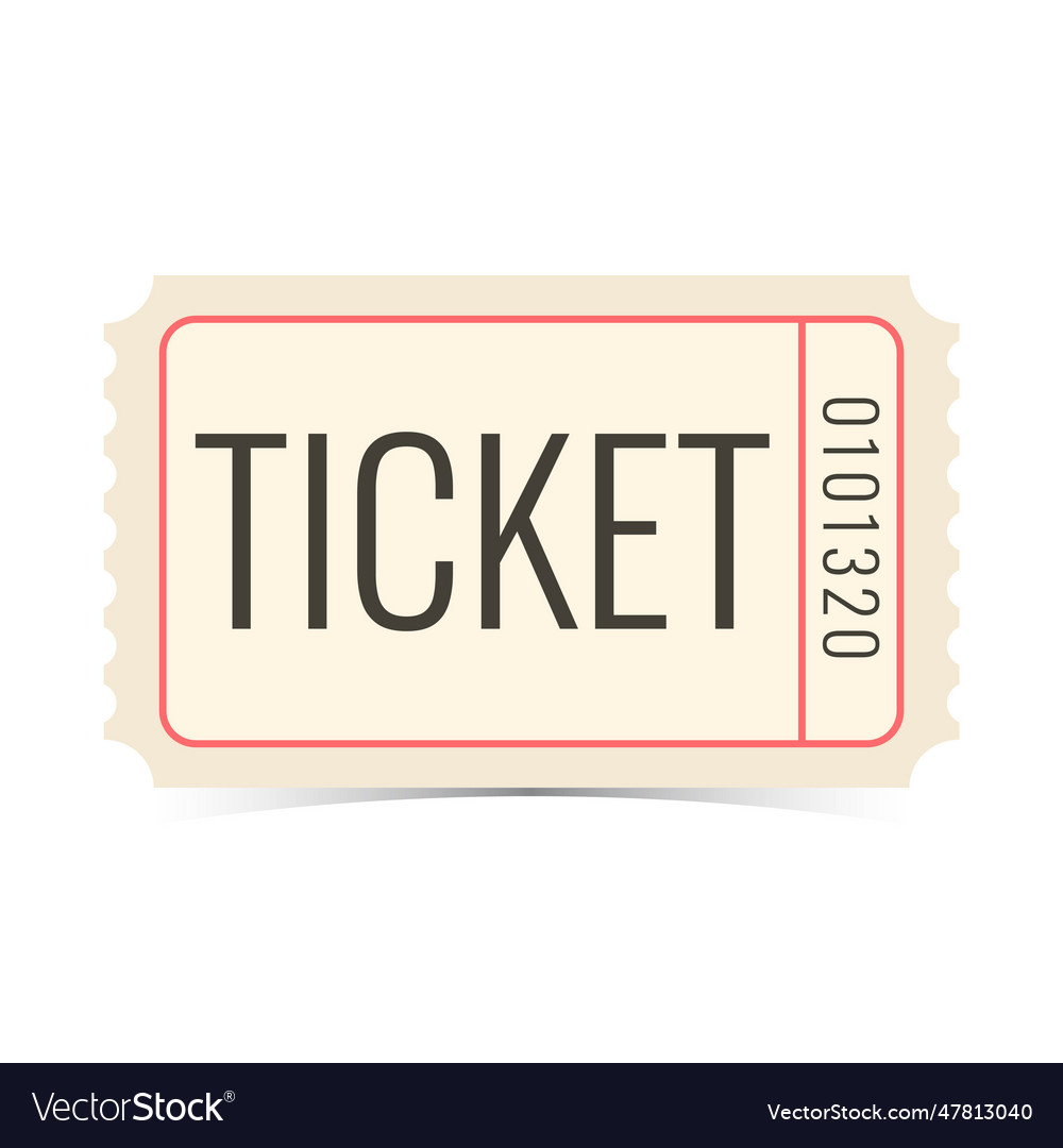 Isolated white ticket Royalty Free Vector Image