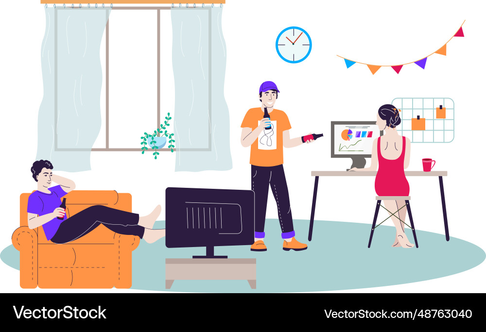 Student dormitory design Royalty Free Vector Image