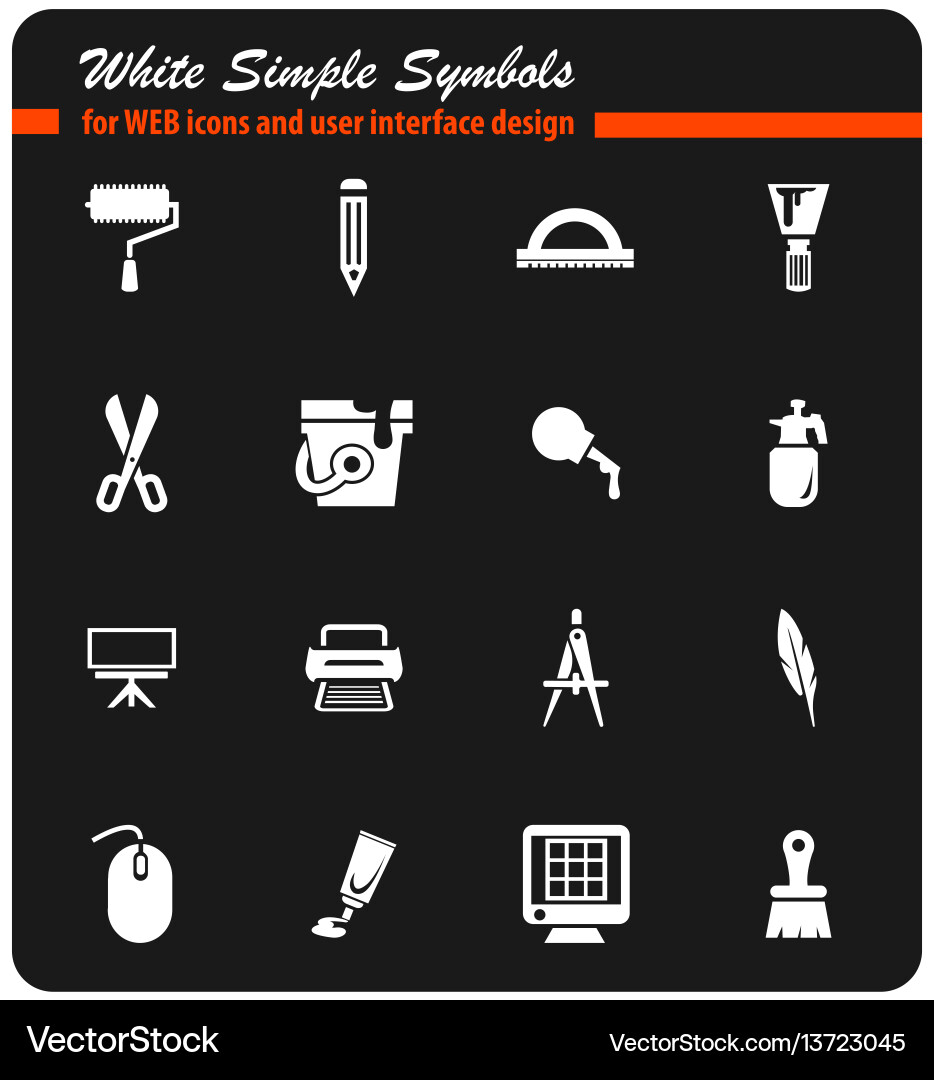 Art tools icon set Royalty Free Vector Image - VectorStock