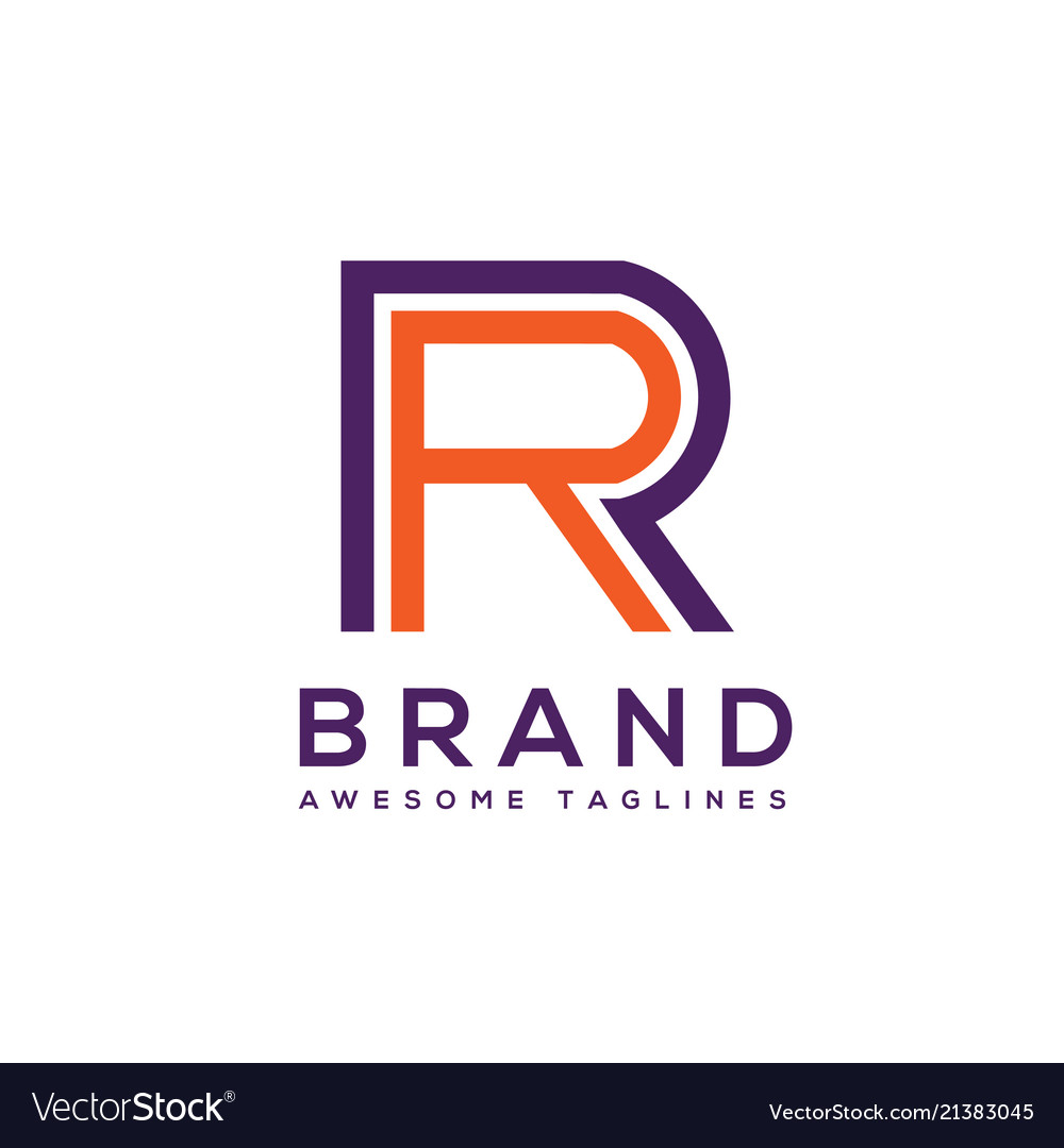 Creative letter rr circle logo design elements