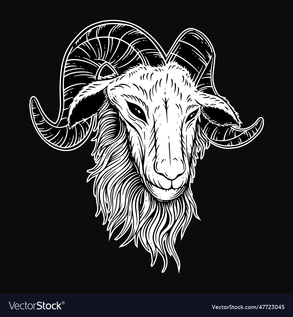 Dark art goat head horns sheep satanic black