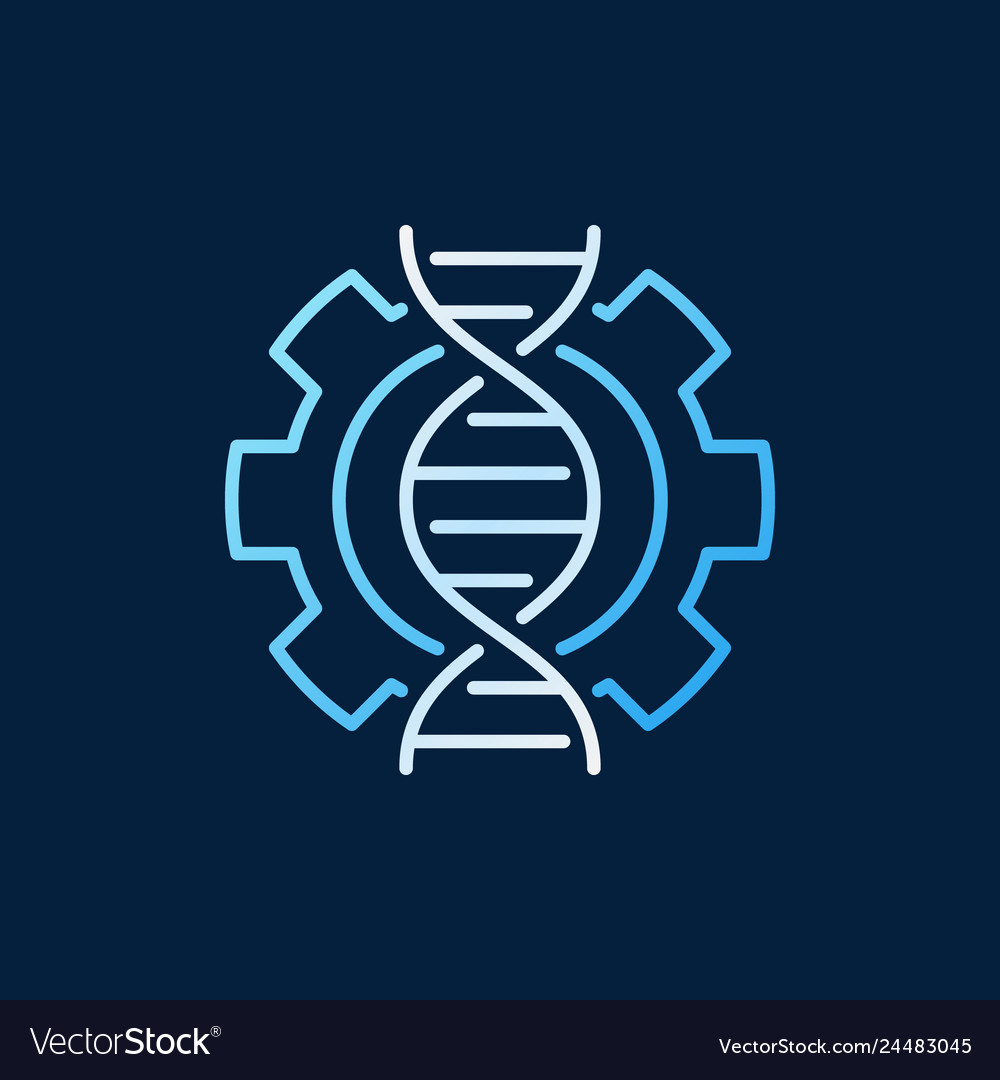 Dna in cogwheel colored icon or logo