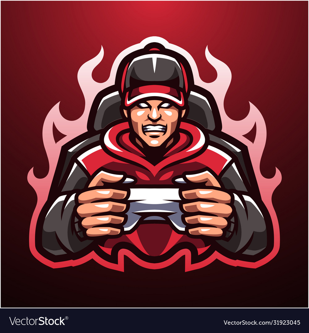 Gamer boy mascot esport logo design. Illustration of Gamer boy mascot  esport logo design royalty free illustration