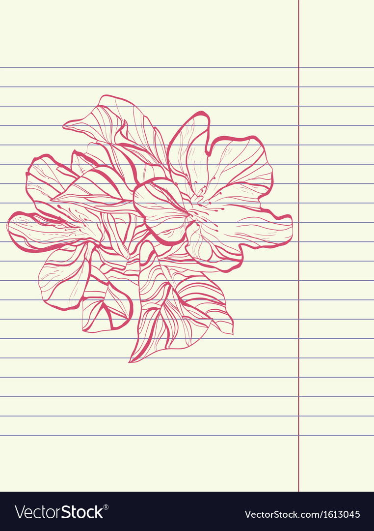 Hand drawing sketch flower