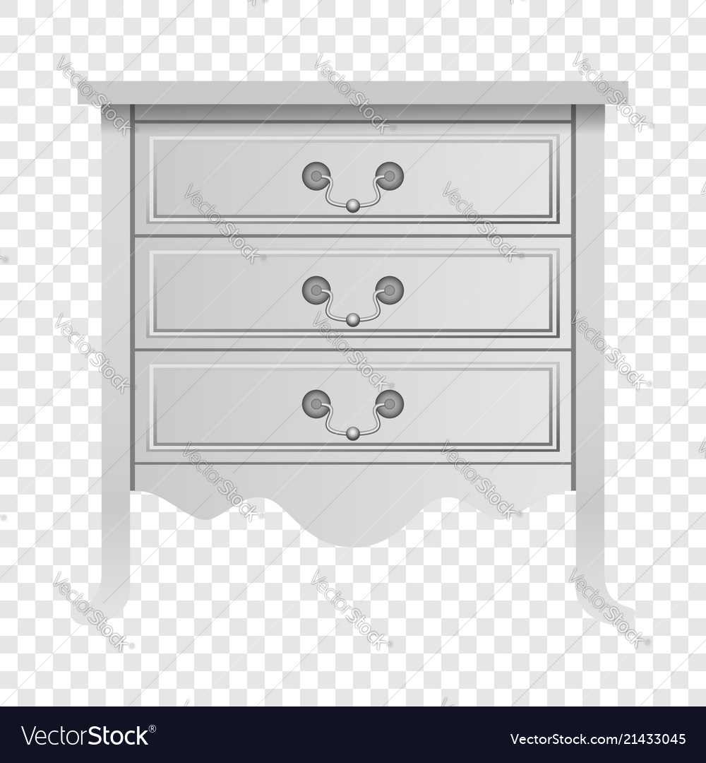 Modern White Drawer Mockup Realistic Style Vector Image