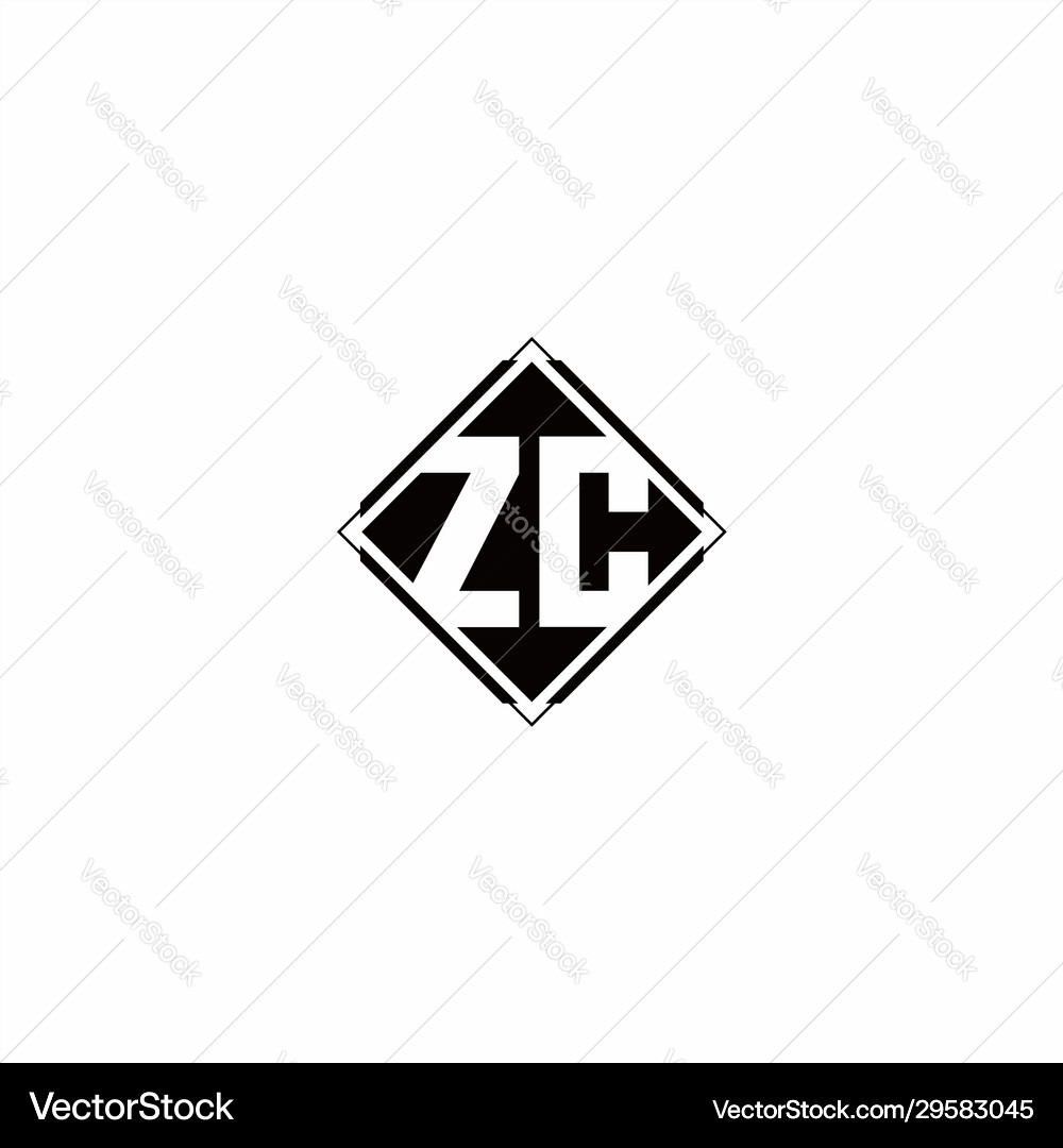 Monogram logo design with diamond square shape Vector Image