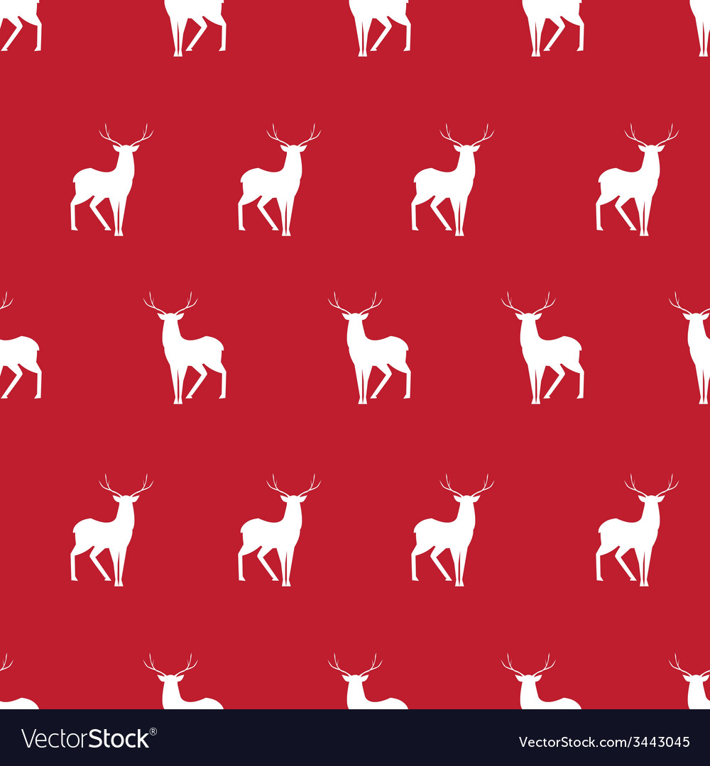 Red deer minimalistic silhouette seamless pattern Vector Image