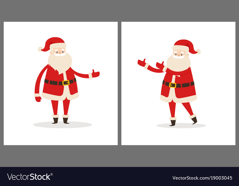 Set of santa clauses in different pose icon