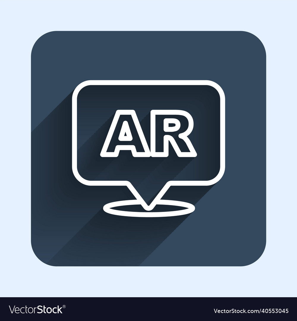 White line augmented reality ar icon isolated Vector Image