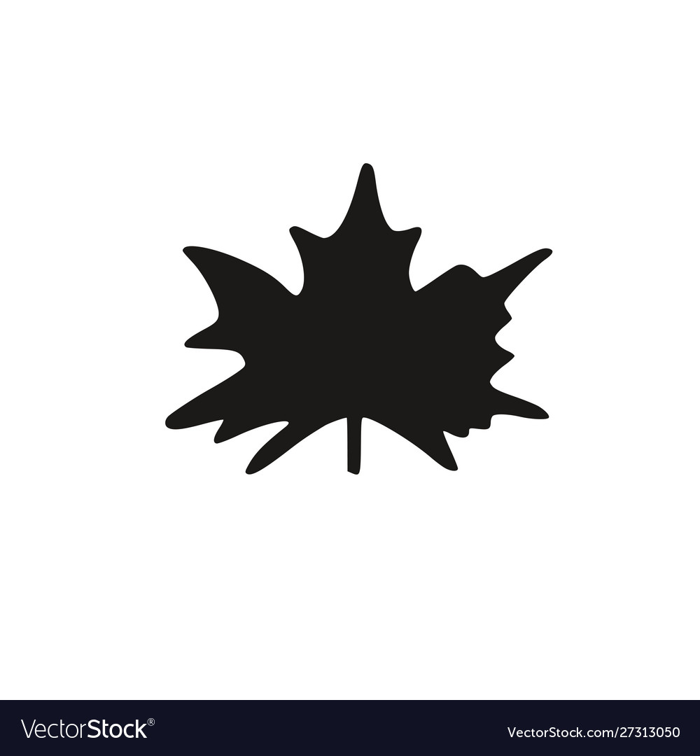 Autumn leaves silhouette black on white Royalty Free Vector