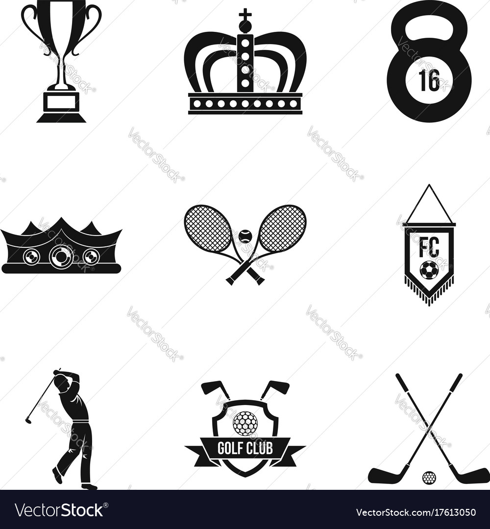 Chance icons set simple style Royalty Free Vector Image