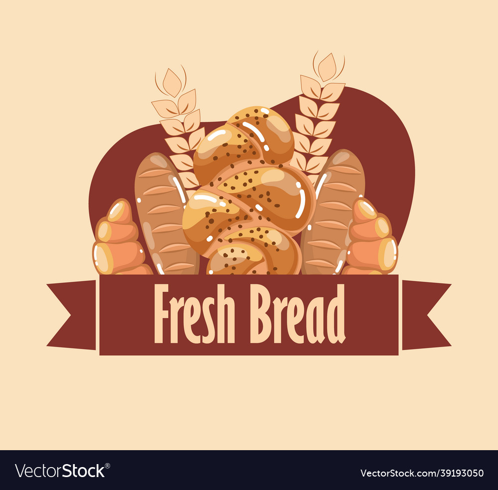 Fresh bread food Royalty Free Vector Image - VectorStock