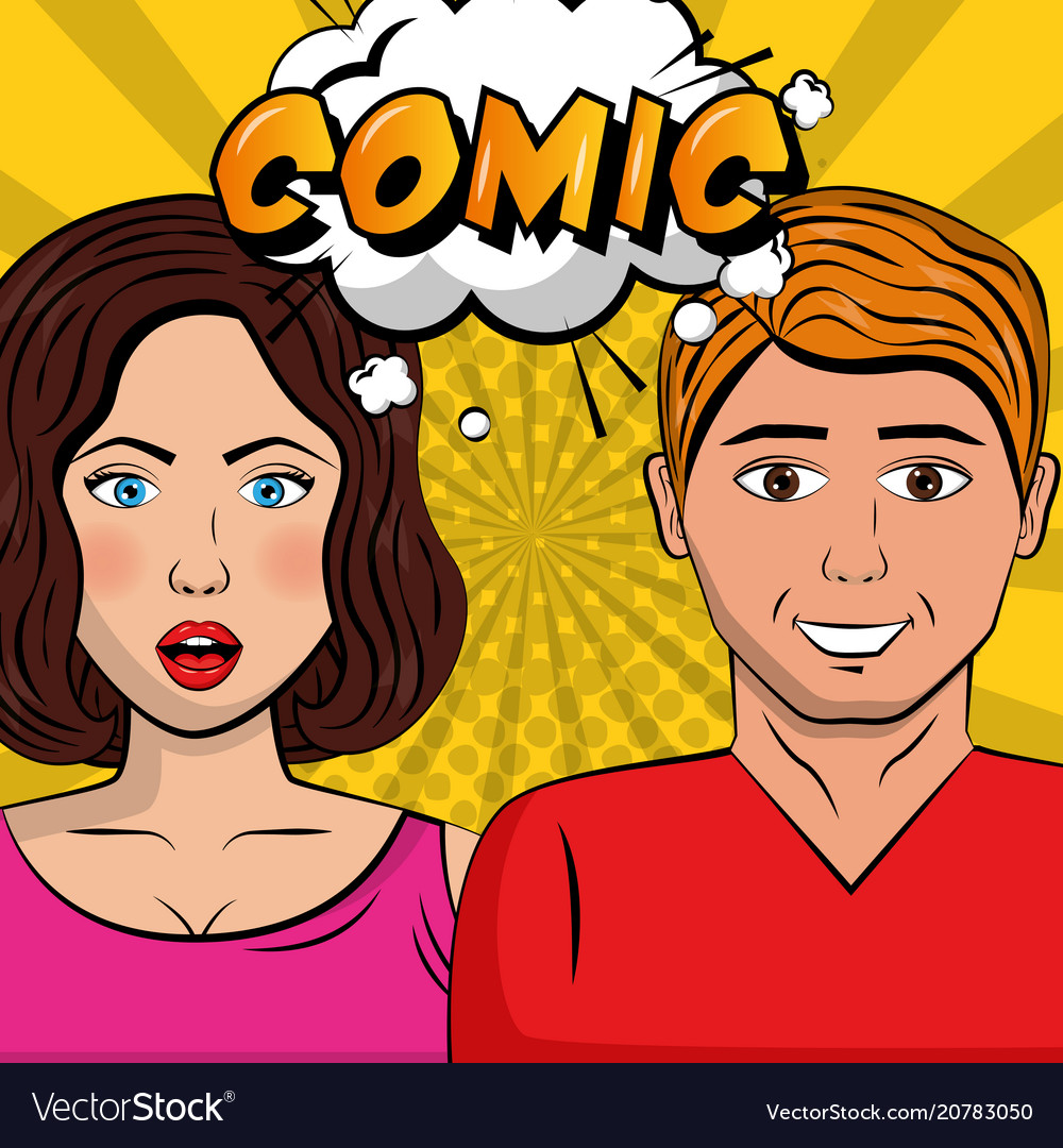 People pop art comic Royalty Free Vector Image