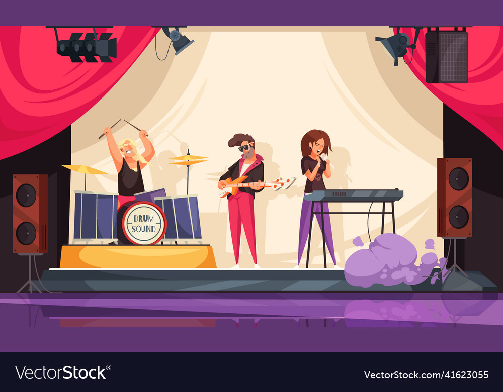 Bar Live Music Restaurant Composition Royalty Free Vector
