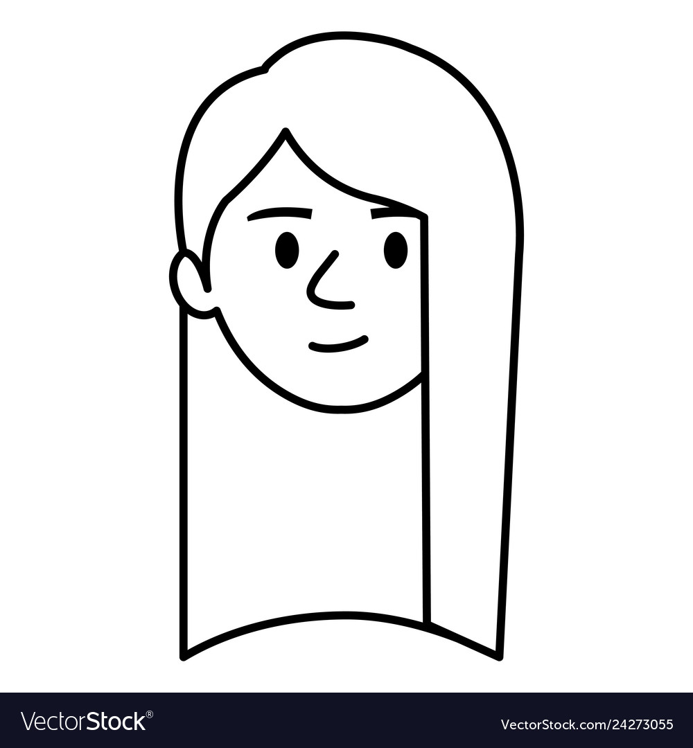 Beautiful and young woman head Royalty Free Vector Image