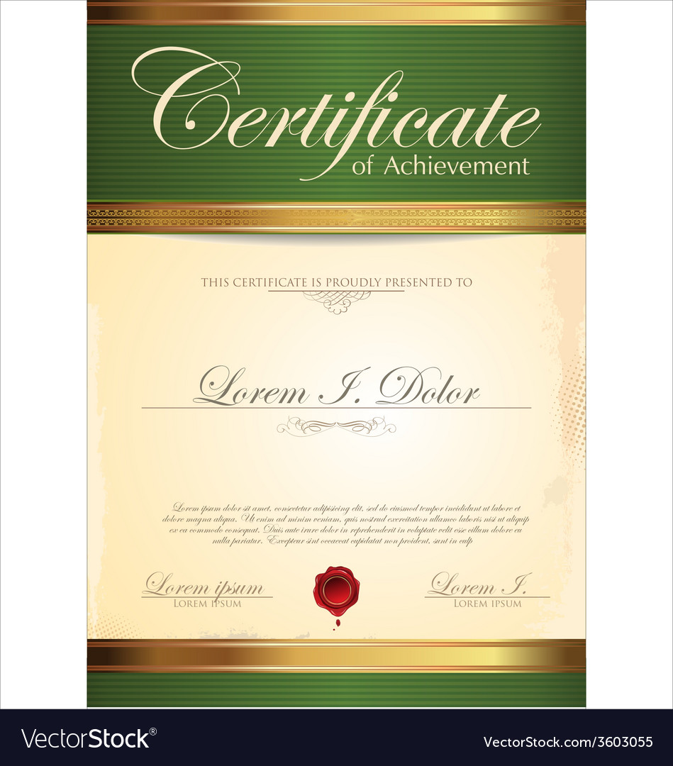 green and gold certificate template certificate paper template