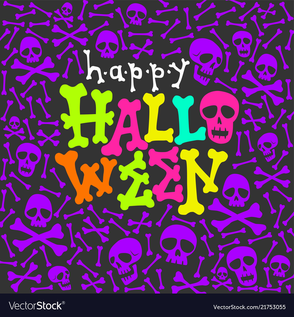 Halloween Party Glow In The Dark Card Royalty Free Vector