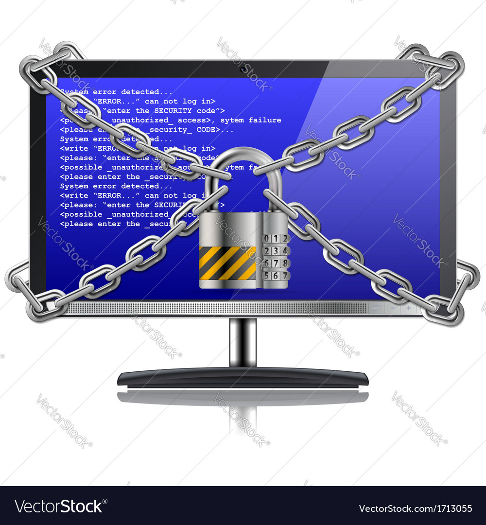 Safe computer concept Royalty Free Vector Image