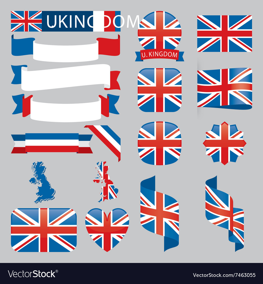 United kingdom flags Royalty Free Vector Image