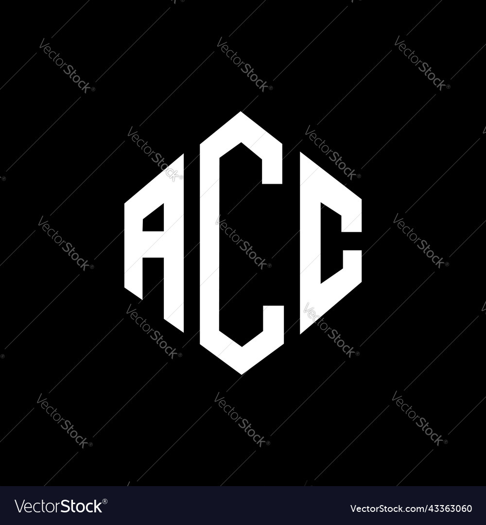 Acc letter logo design with polygon shape Vector Image