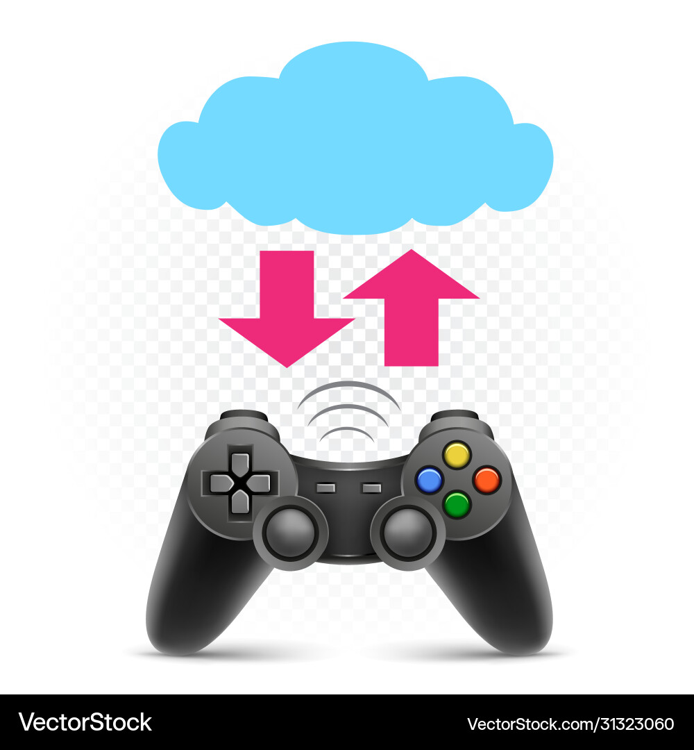 Computer gaming cloud service Royalty Free Vector Image