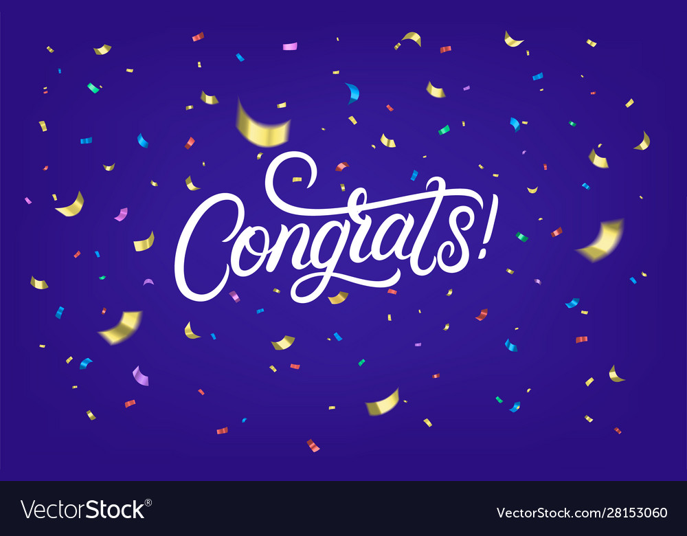 Congrats hand written lettering text Royalty Free Vector