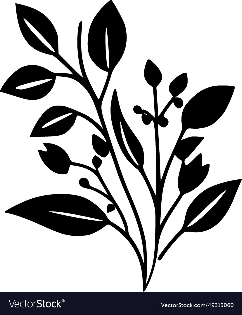 Floral - black and white Royalty Free Vector Image