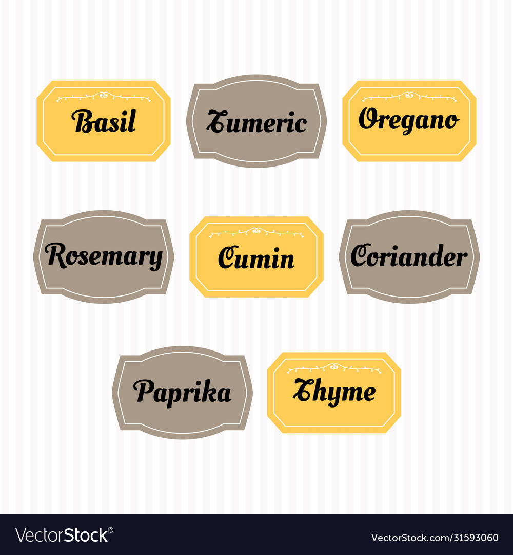 Food storage labels kitchen food tags collection Vector Image