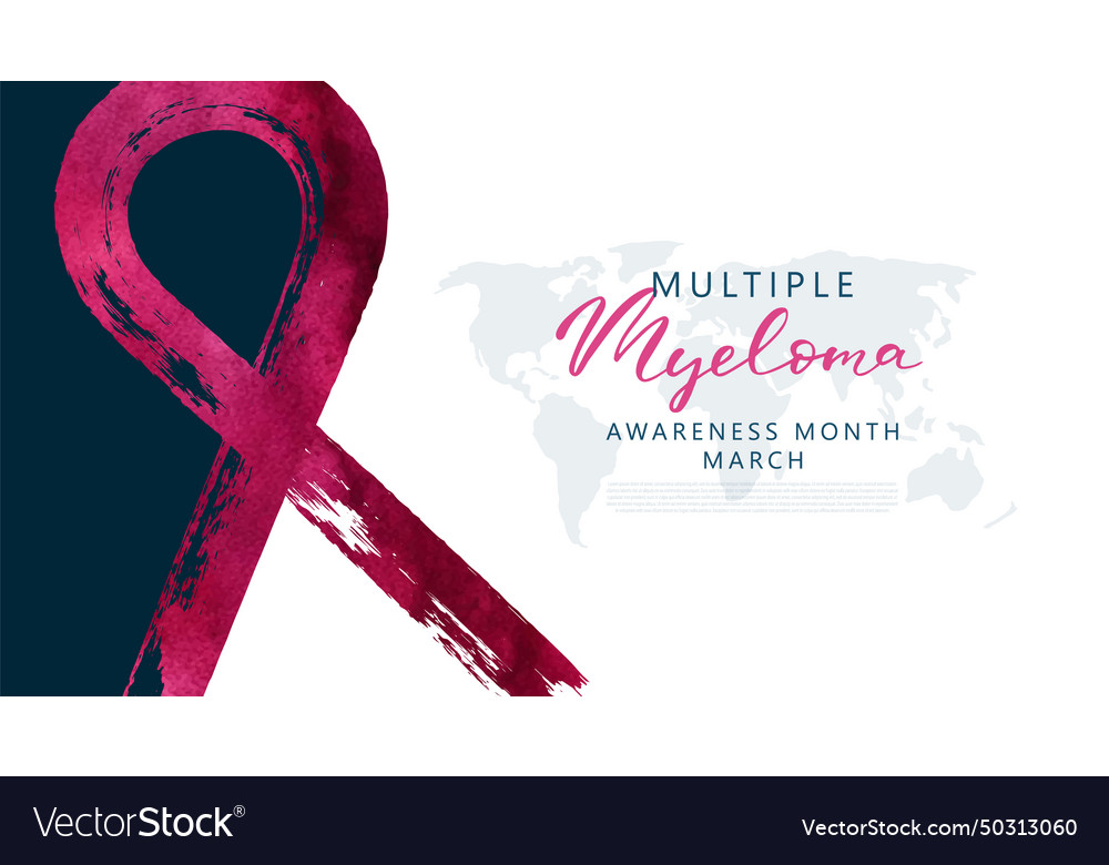 March multiple myeloma awareness month banner Vector Image