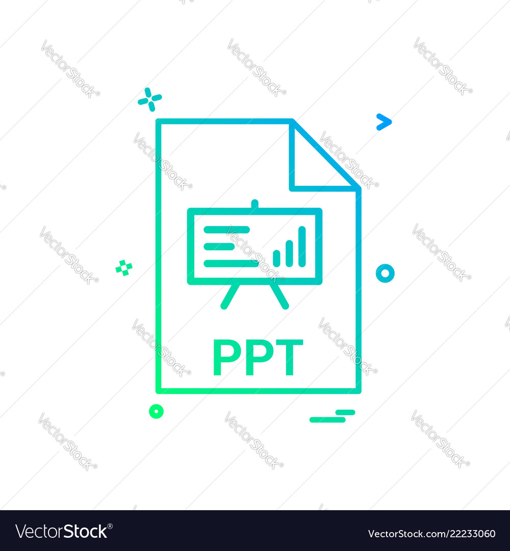 ppt file file extension file format icon design vector image