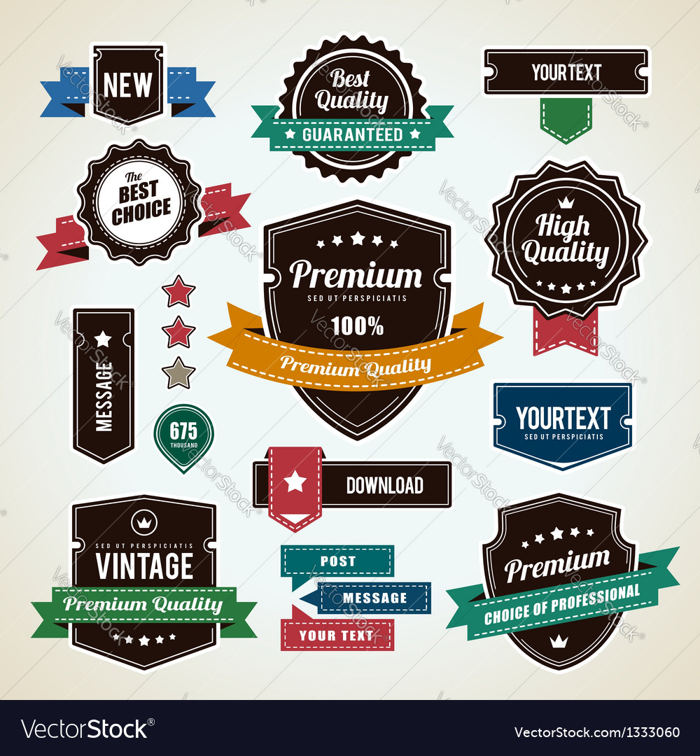 Retro Labels 1 Royalty Free Vector Image - VectorStock