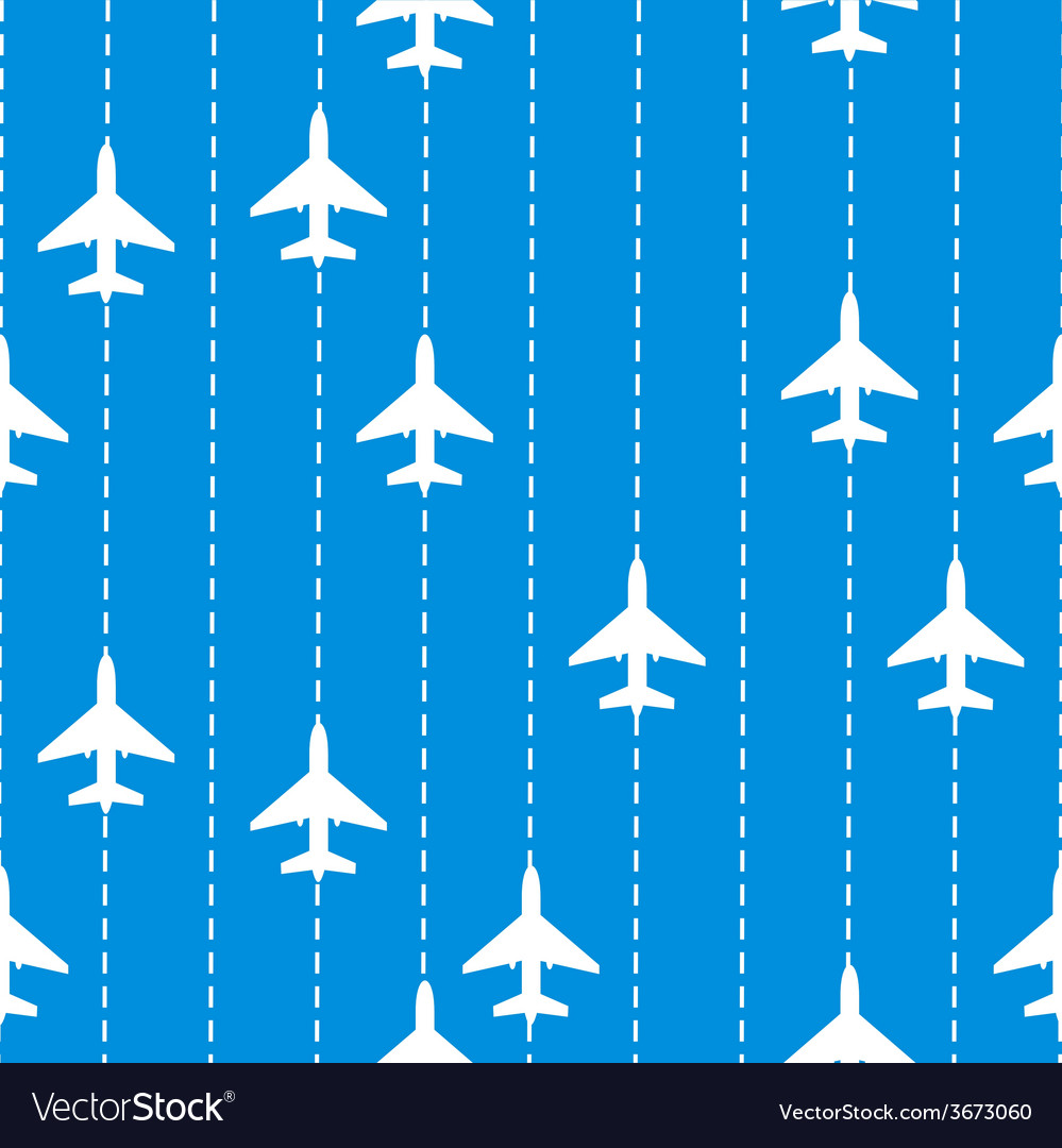 Seamless pattern with airplanes background