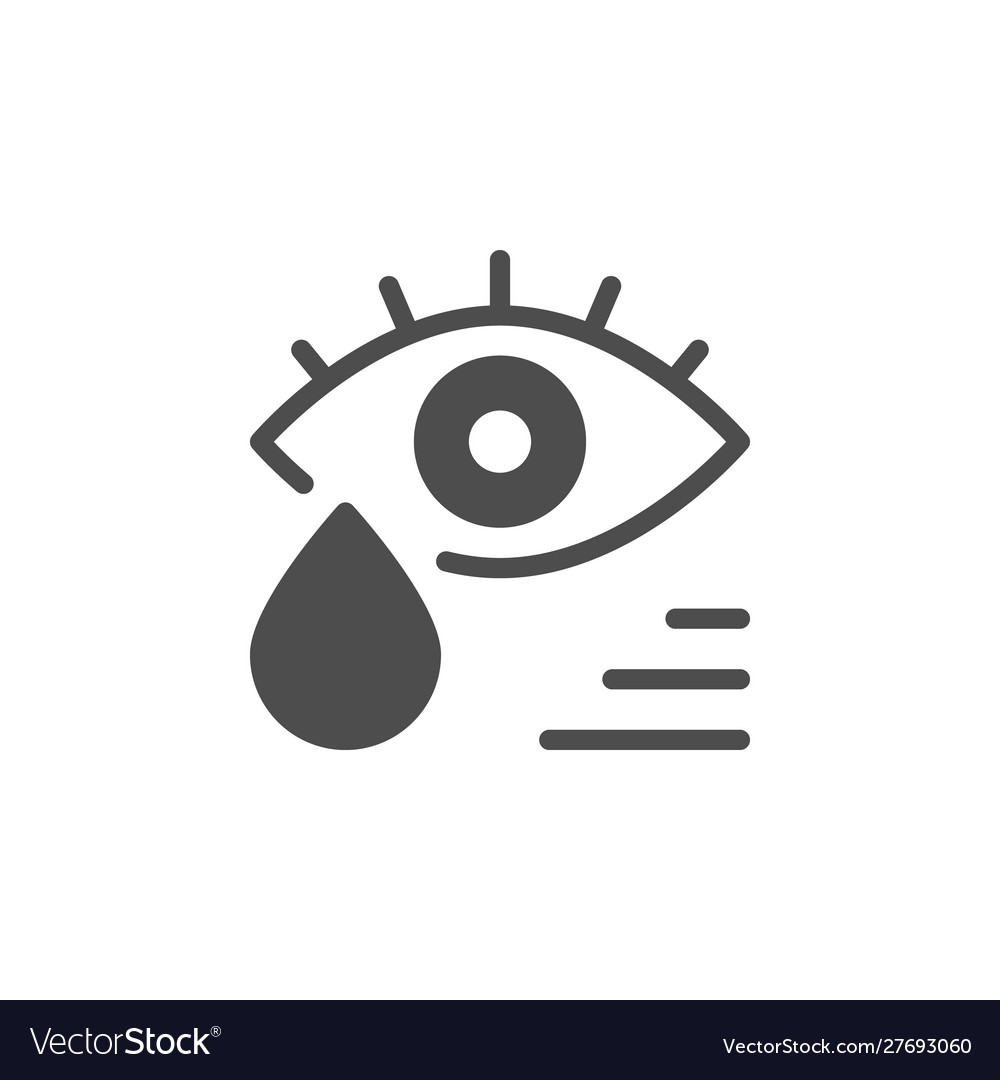 Tears glyph icon crying symbol Royalty Free Vector Image