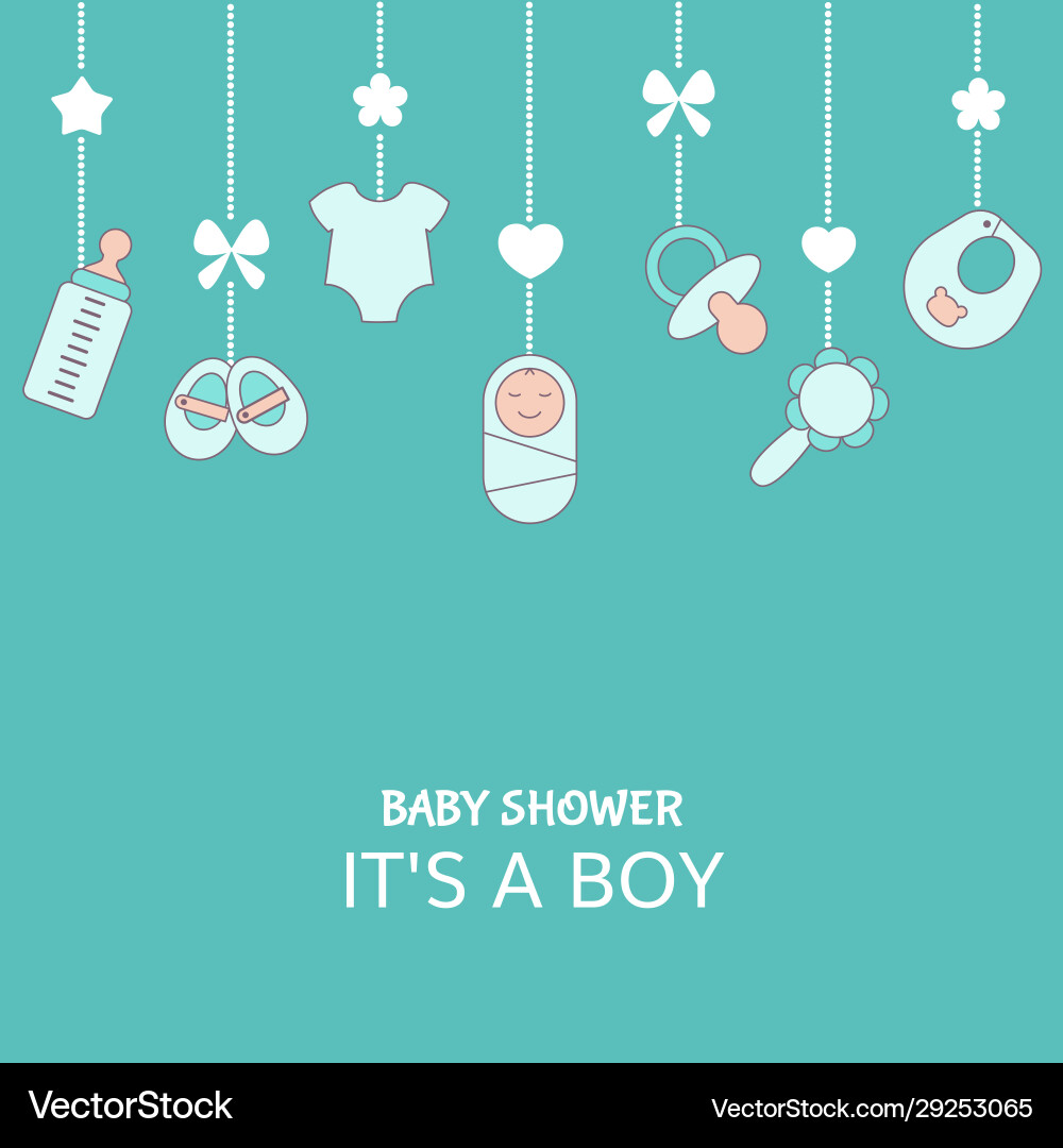 Baby shower invitation card Royalty Free Vector Image