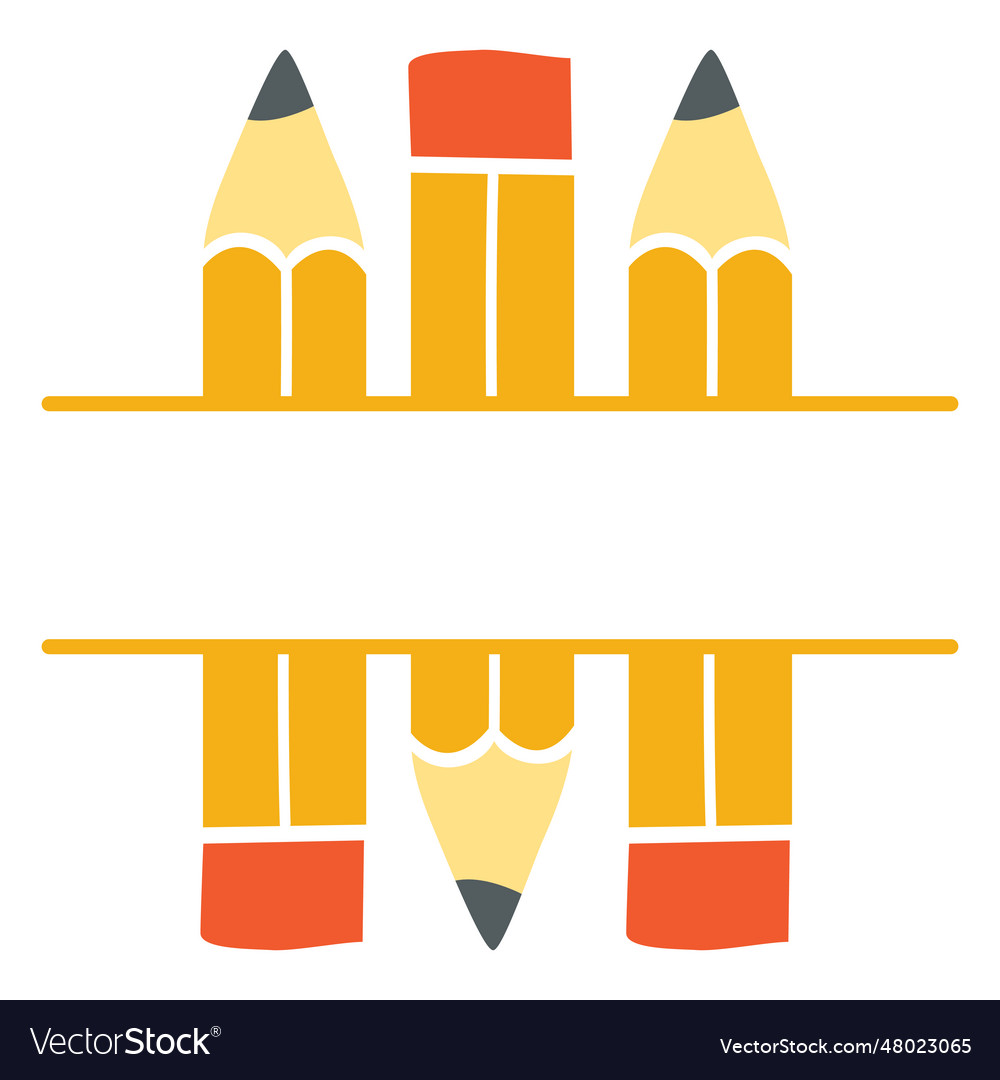 Classic pencils split icon Royalty Free Vector Image