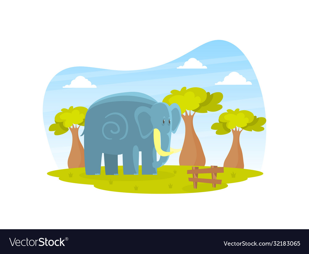 Cute elephant on beautiful african landscape wild Vector Image