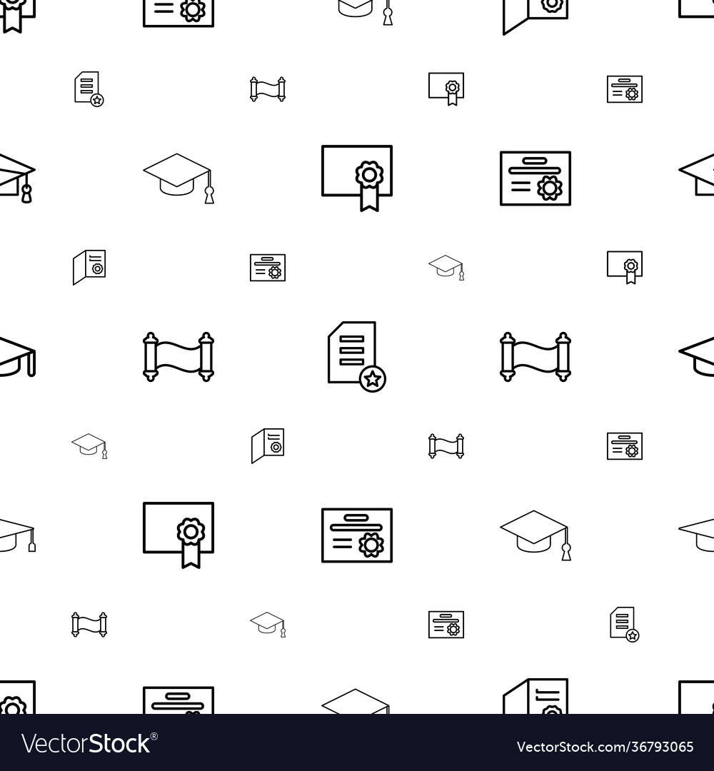 Diploma icons pattern seamless white background