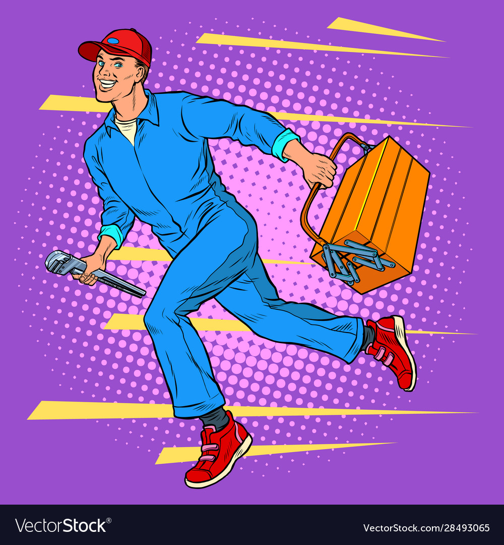 male-master-repairman-runs-royalty-free-vector-image