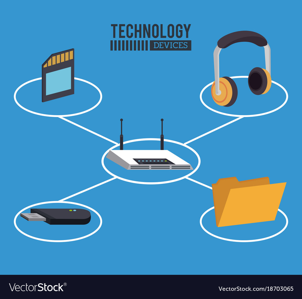 Office technology devices Royalty Free Vector Image