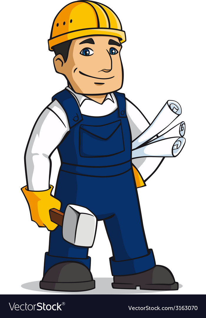 Builder man Royalty Free Vector Image - VectorStock