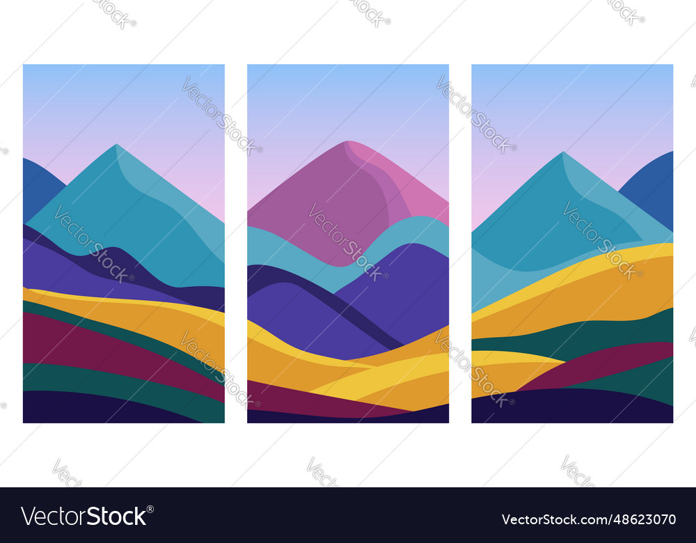 Collage with abstract landscape Royalty Free Vector Image